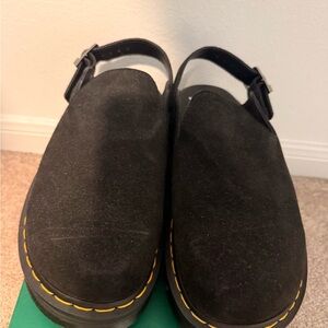 Dr. Martens Zebzag Black Suede Clogs